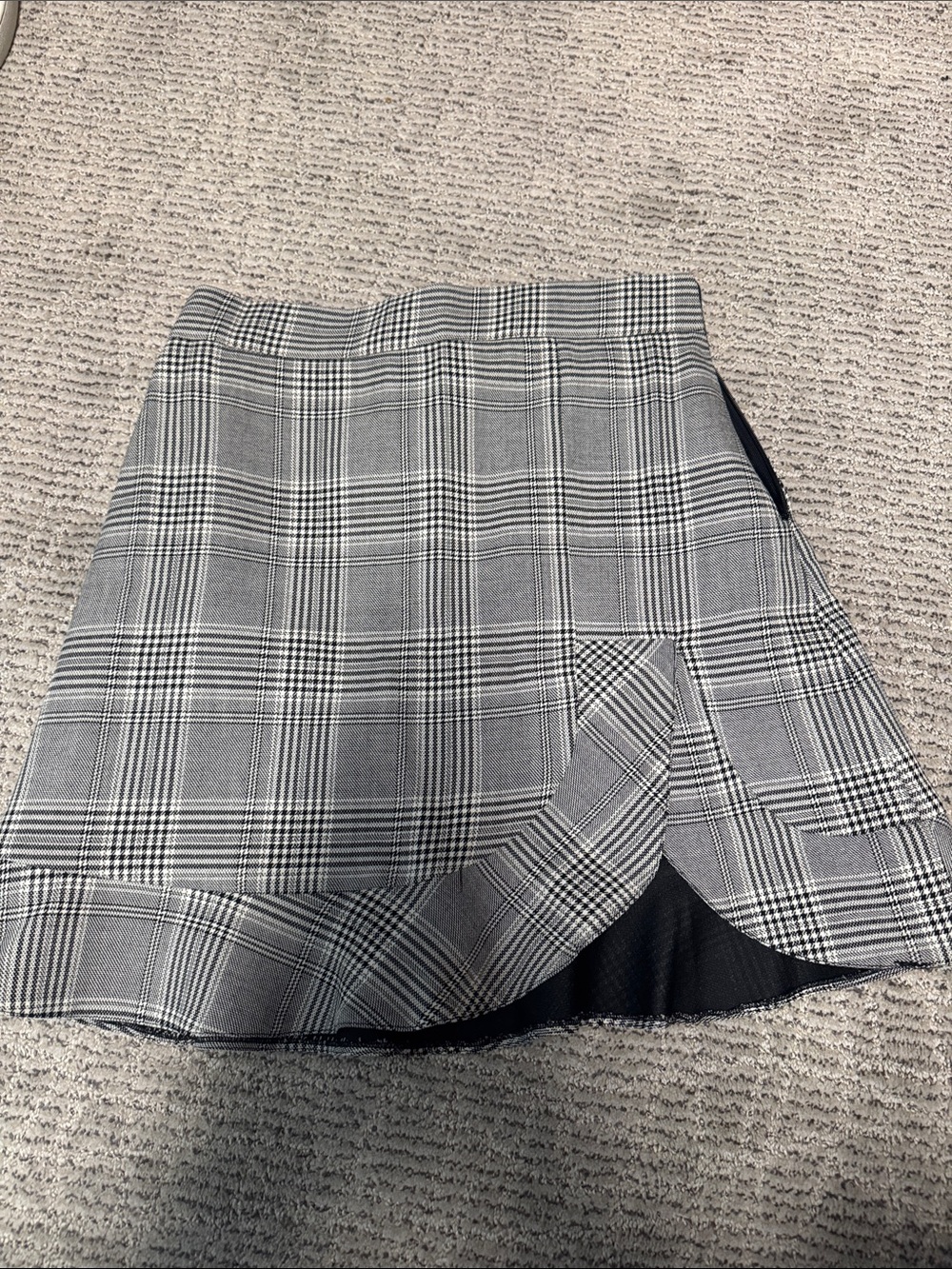 Zara Gray Plaid Wrap Mini Skirt